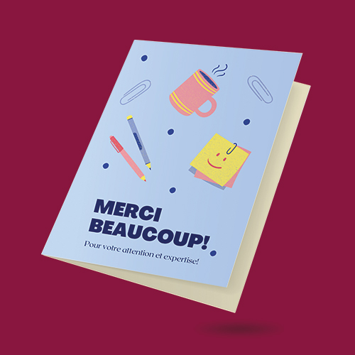 Cartes pliées et invitations